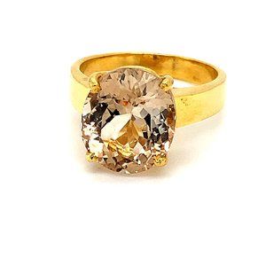 Imperial Topaz 8.74ct Solid 18K Yellow Gold Ring